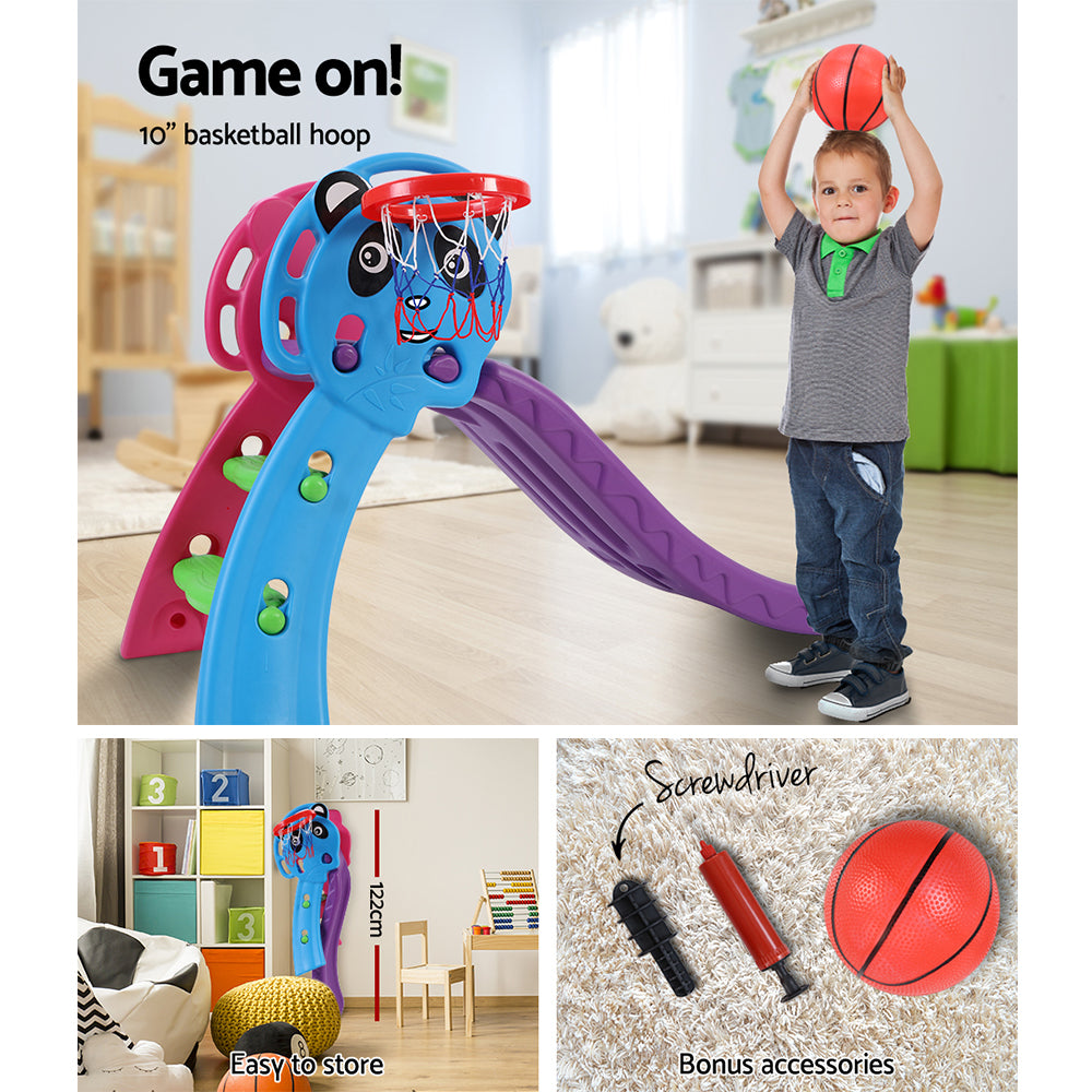 Keezi Slide and Basketball Hoop - Purple