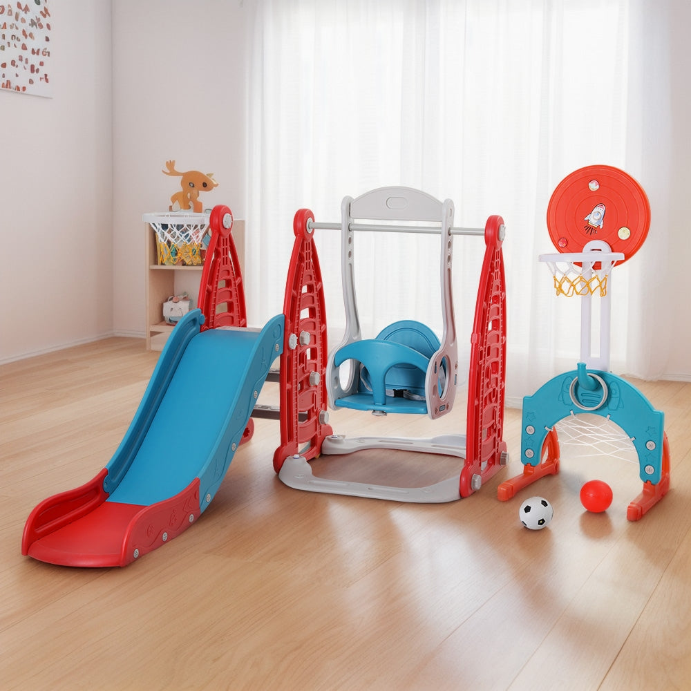 Keezi Slide and Swing Set - Red