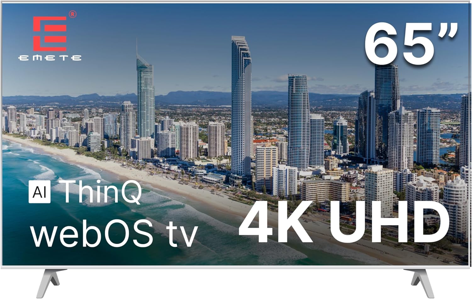 EMETE 65″ Frameless UHD Smart WebOS TV