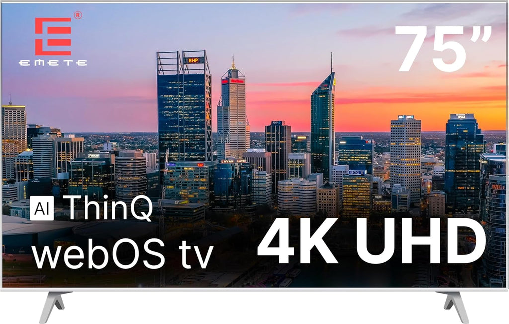 EMETE 75″ Frameless UHD Smart WebOS TV