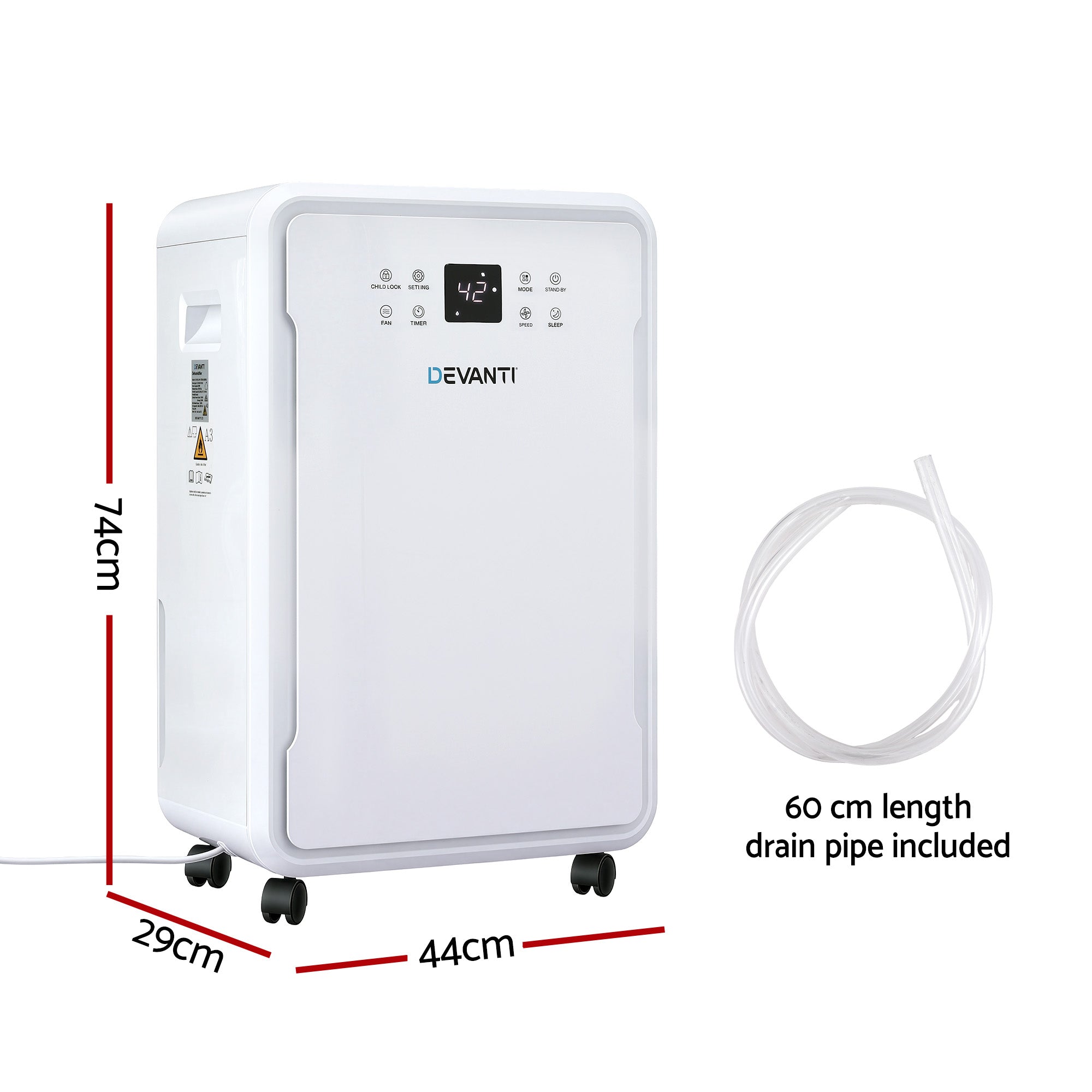 Devanti 50L/Day Dehumidifier Home Air Dryer Mould Moisture 8.5L Tank