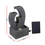 Gardeon Solar Fountain 5 Levels Cascading Water Feature Resin 50cm Black