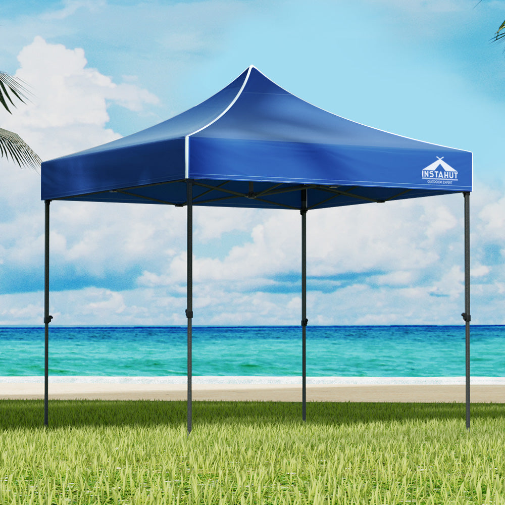 Instahut Gazebo Pop Up Marquee 3x3 Folding Tent Outdoor Camping 500D Oxford Blue