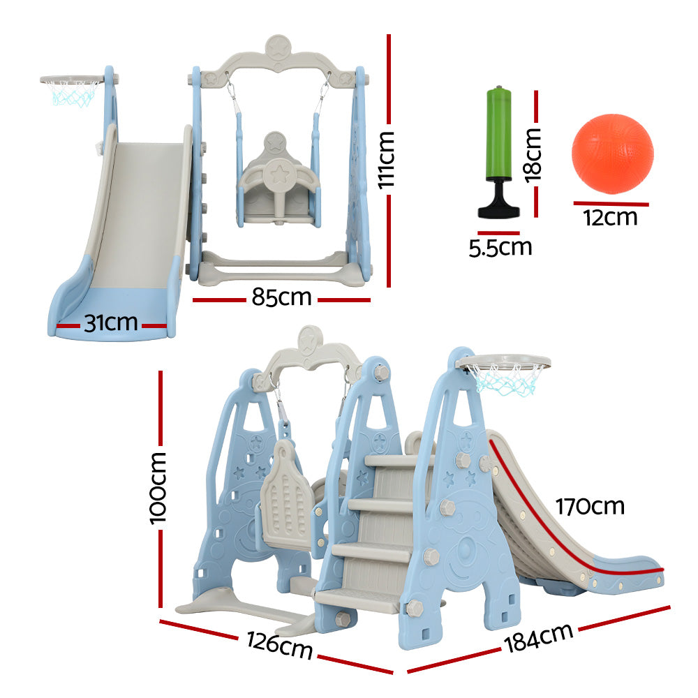 Keezi Slide and Swing Set - Blue