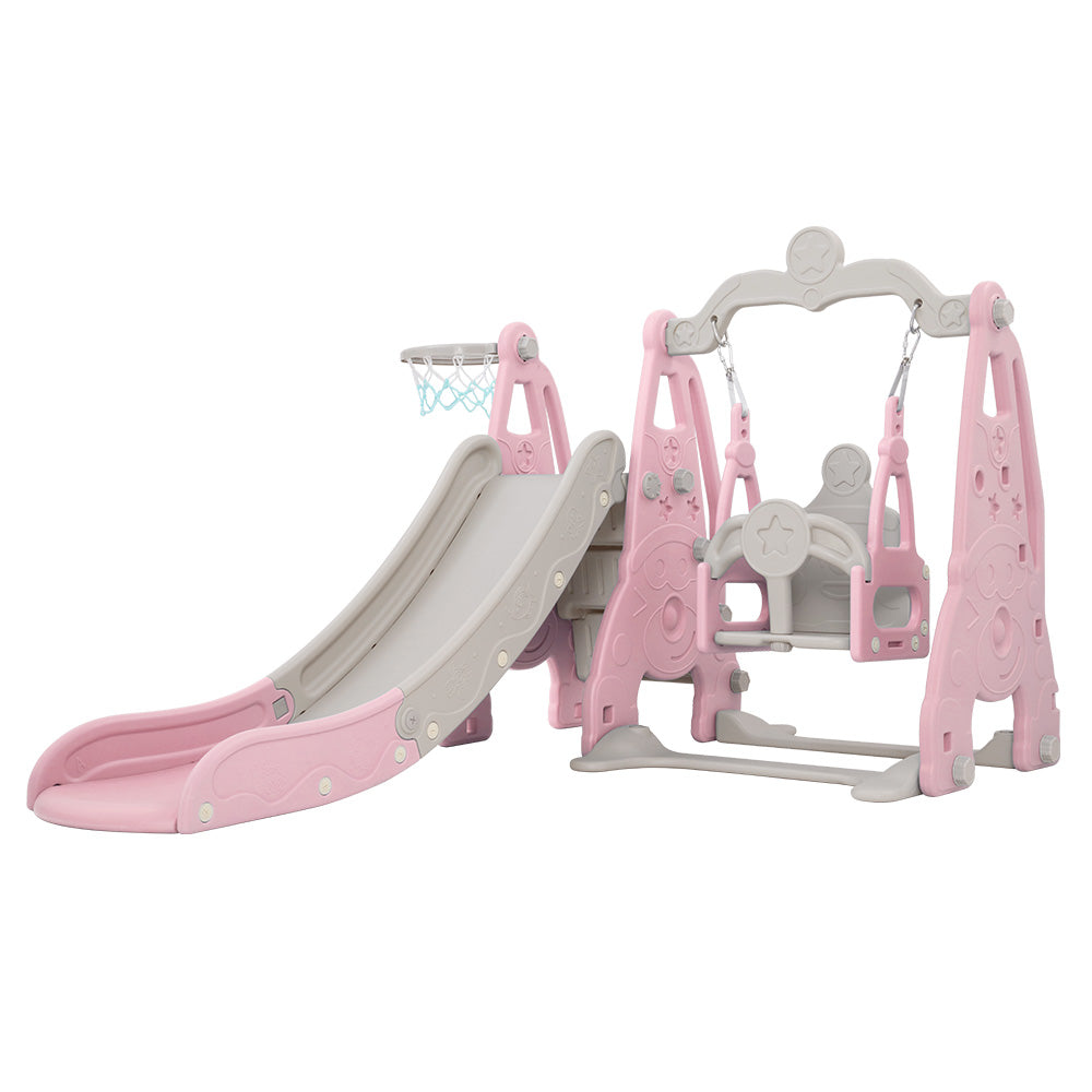 Keezi Slide and Swing Set - Pink
