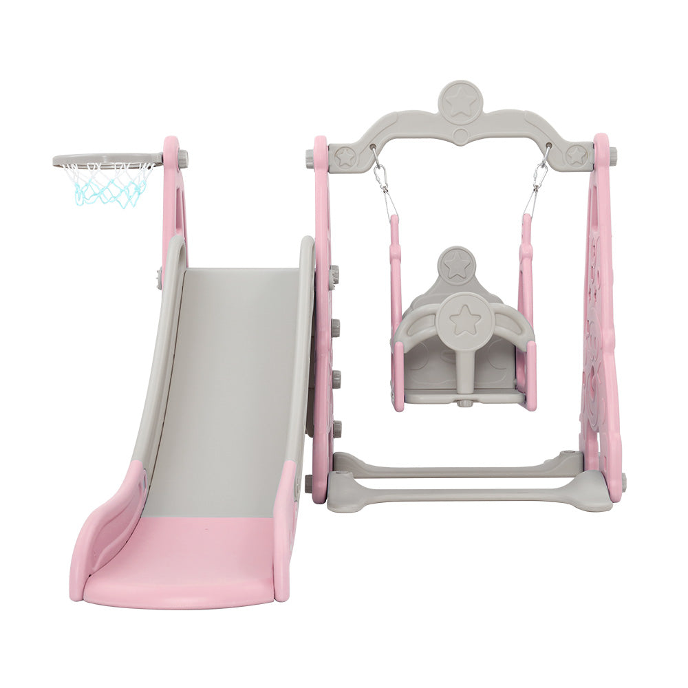 Keezi Slide and Swing Set - Pink