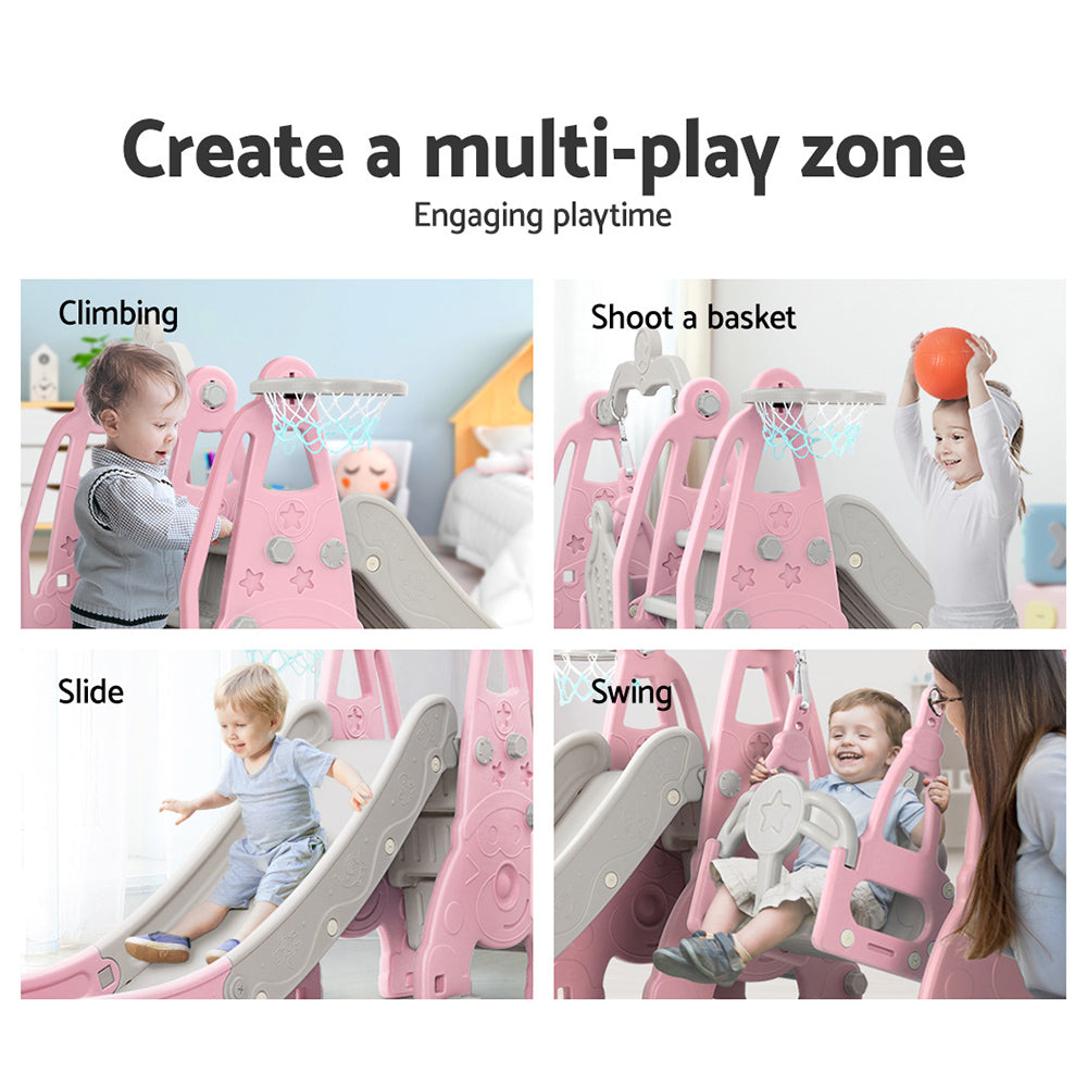 Keezi Slide and Swing Set - Pink
