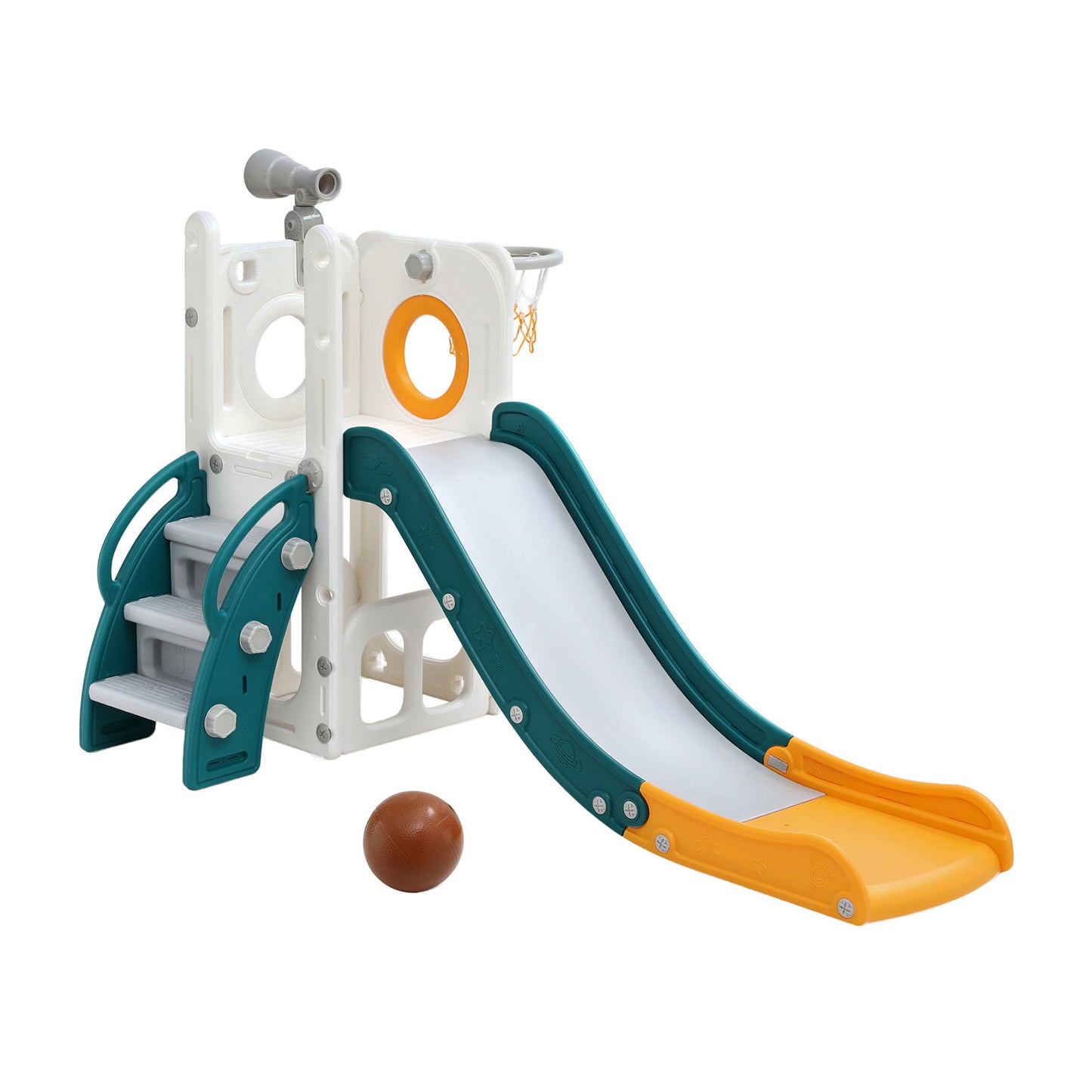Keezi Slide and Basketball Hoop - Teal