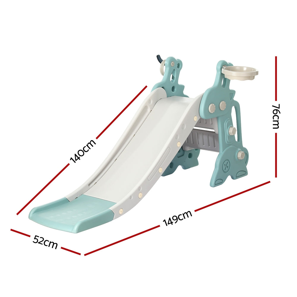 Keezi Slide and Basketball Hoop - Blue
