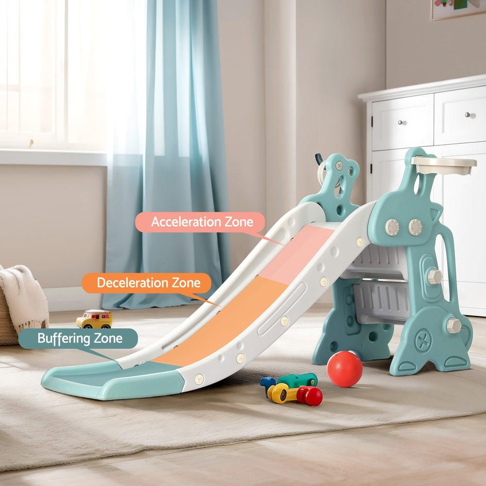 Keezi Slide and Basketball Hoop - Blue