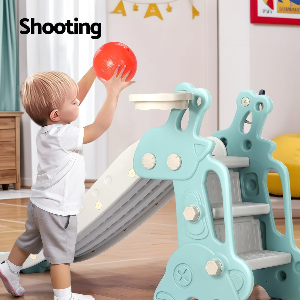 Keezi Slide and Basketball Hoop - Blue