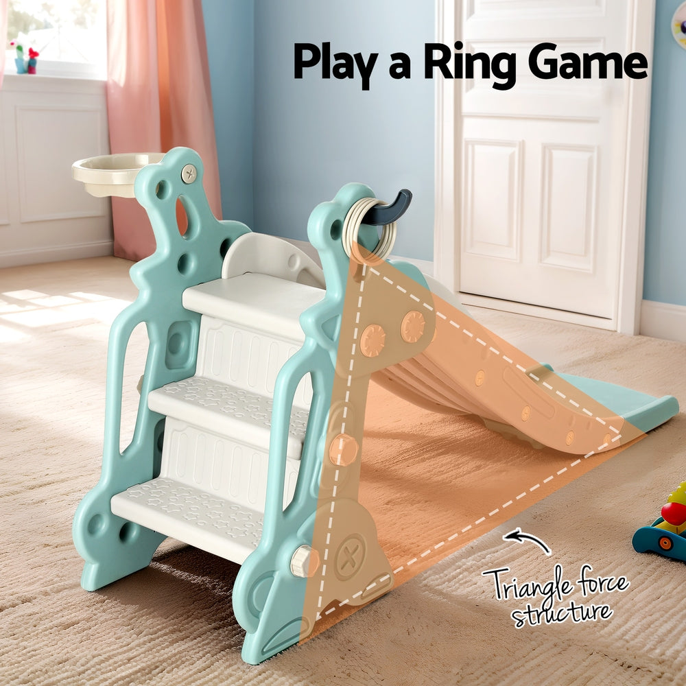 Keezi Slide and Basketball Hoop - Blue