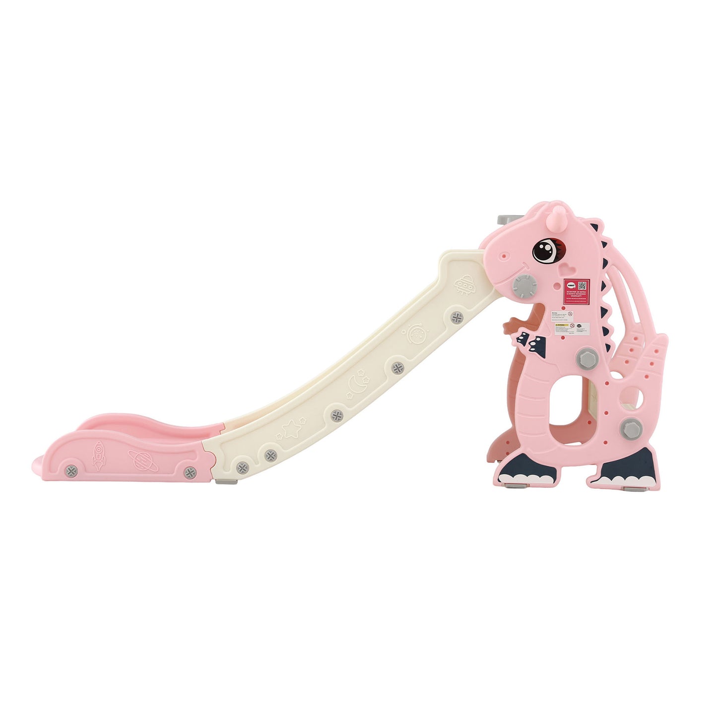 Keezi Slide and Basketball Hoop - Pink