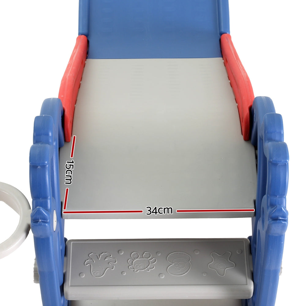 Keezi Slide and Basketball Hoop - Blue