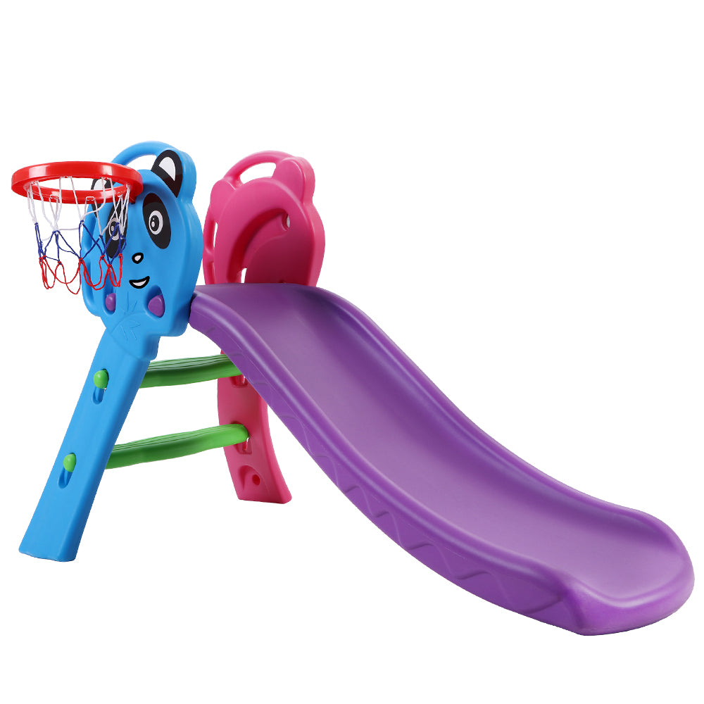Keezi Slide and Basketball Hoop - Purple