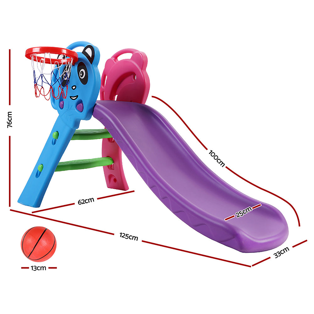 Keezi Slide and Basketball Hoop - Purple