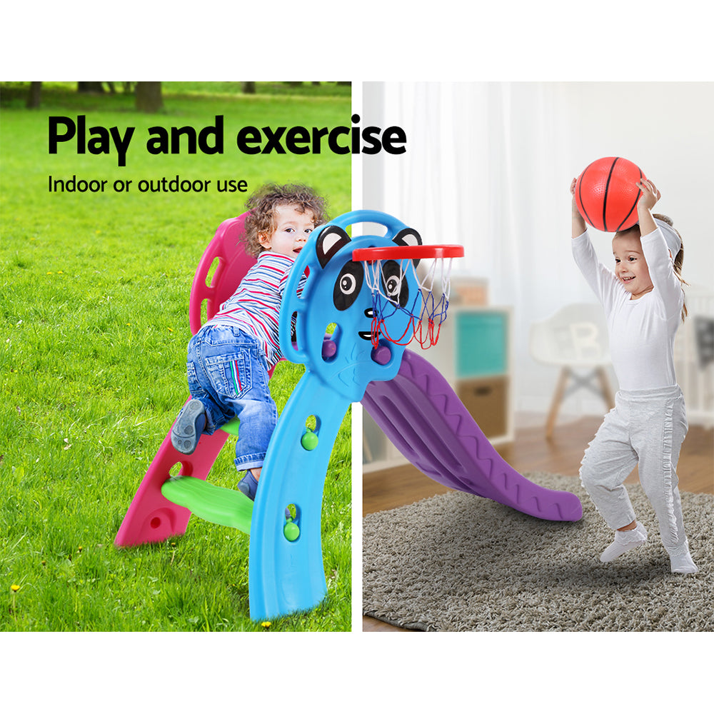 Keezi Slide and Basketball Hoop - Purple