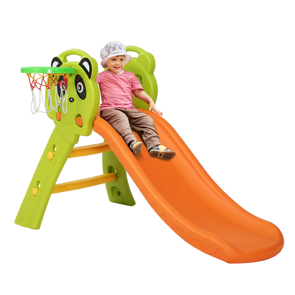 Keezi Slide and Basketball Hoop - Orange