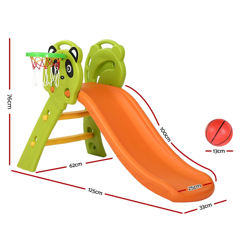 Keezi Slide and Basketball Hoop - Orange