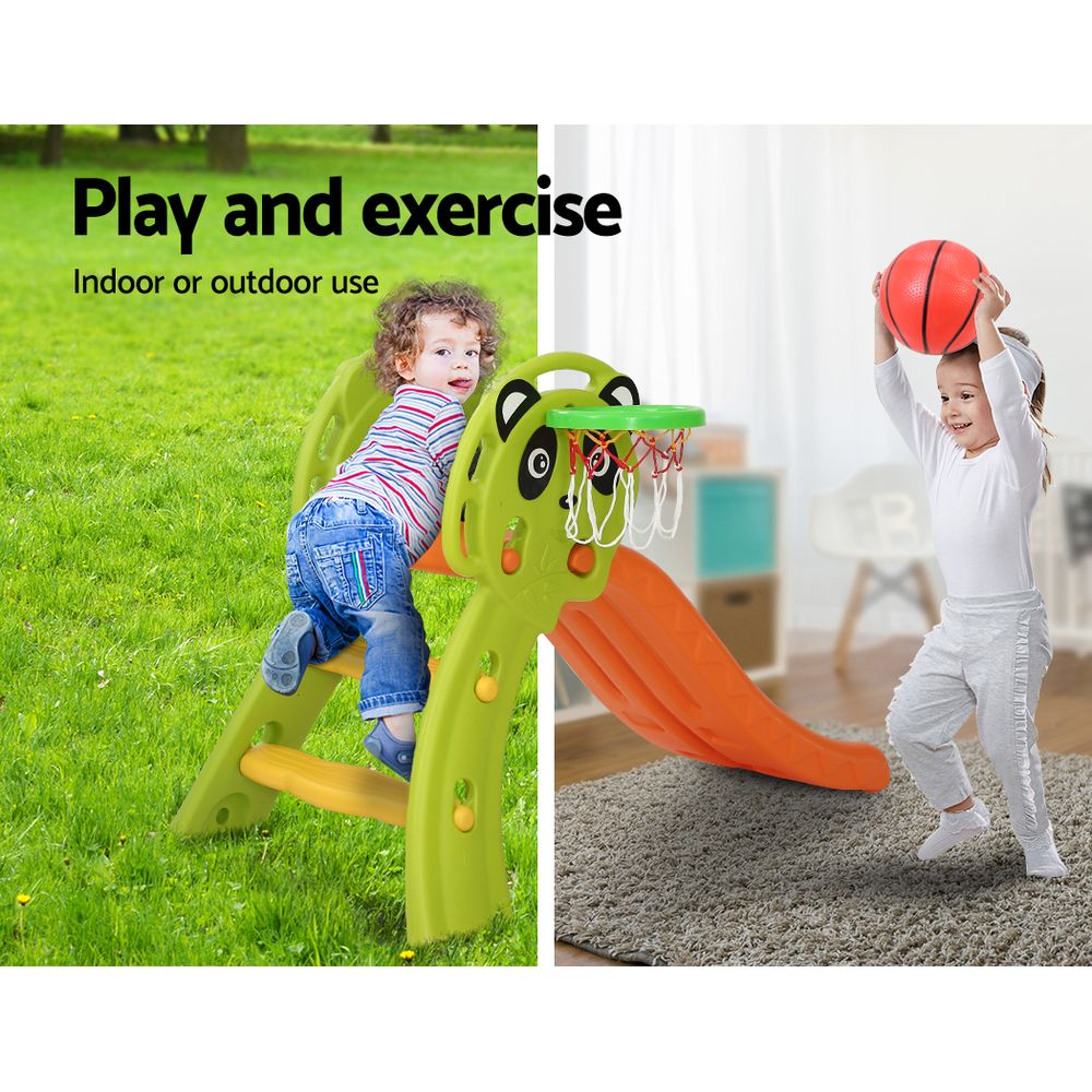 Keezi Slide and Basketball Hoop - Orange