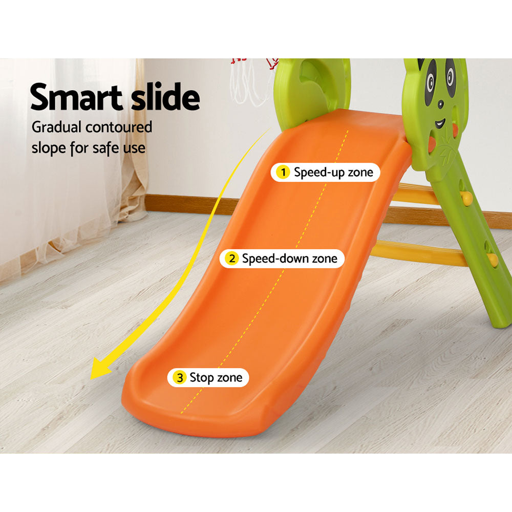 Keezi Slide and Basketball Hoop - Orange
