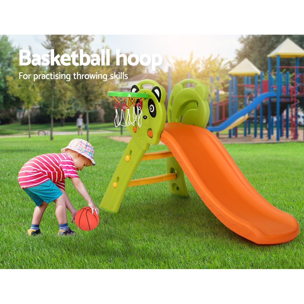 Keezi Slide and Basketball Hoop - Orange