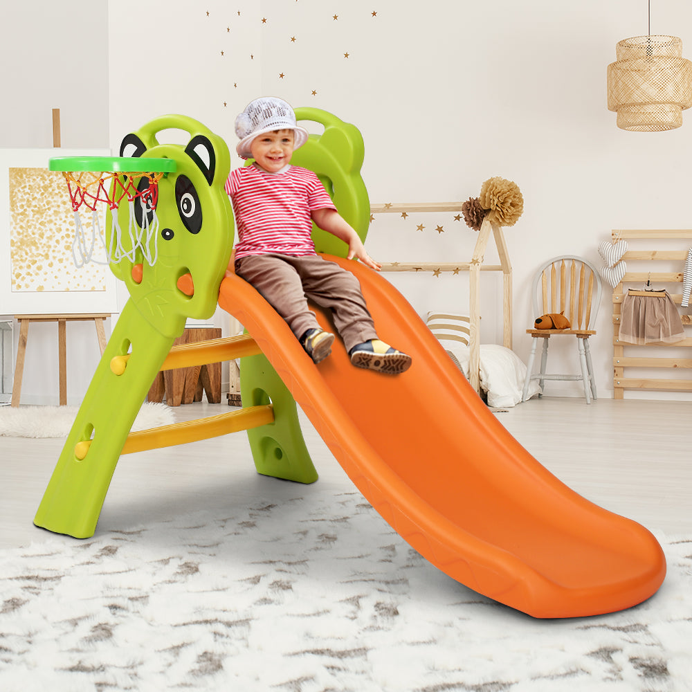 Keezi Slide and Basketball Hoop - Orange