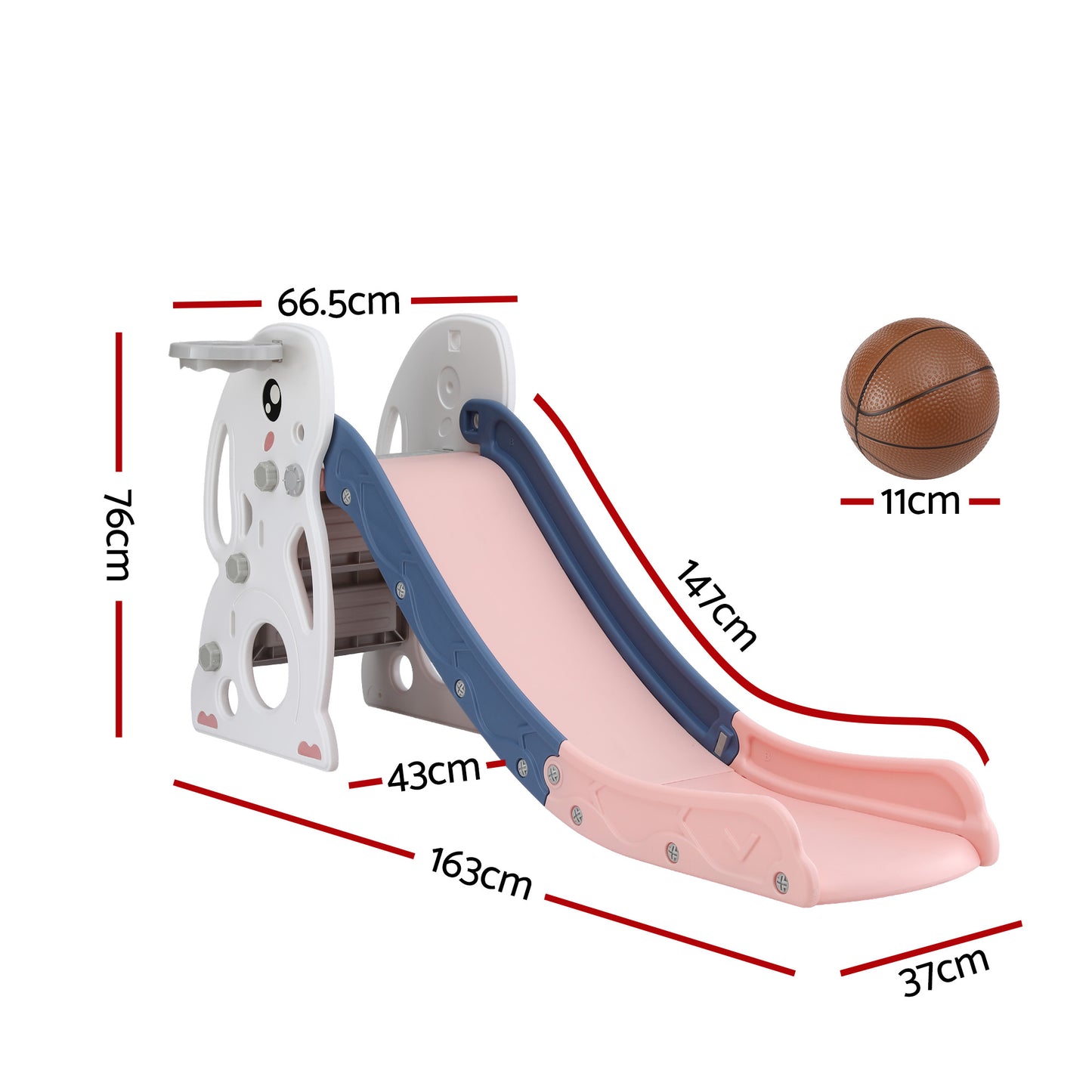 Keezi Rabbit Slide - Pink