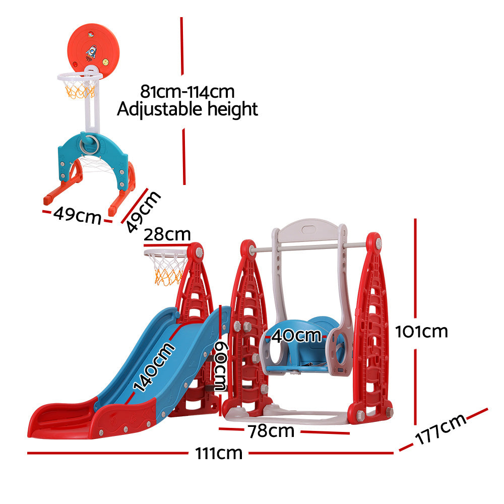 Keezi Slide and Swing Set - Red