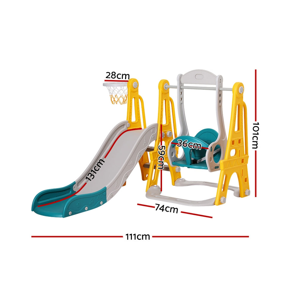 Keezi Slide and Swing Set - Green