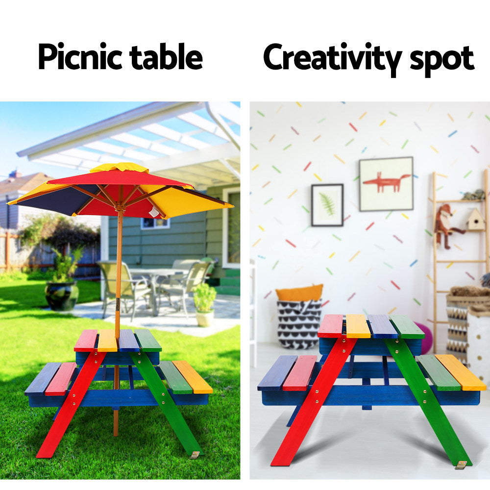Keezi Kids Outdoor Table Set with Umbrella