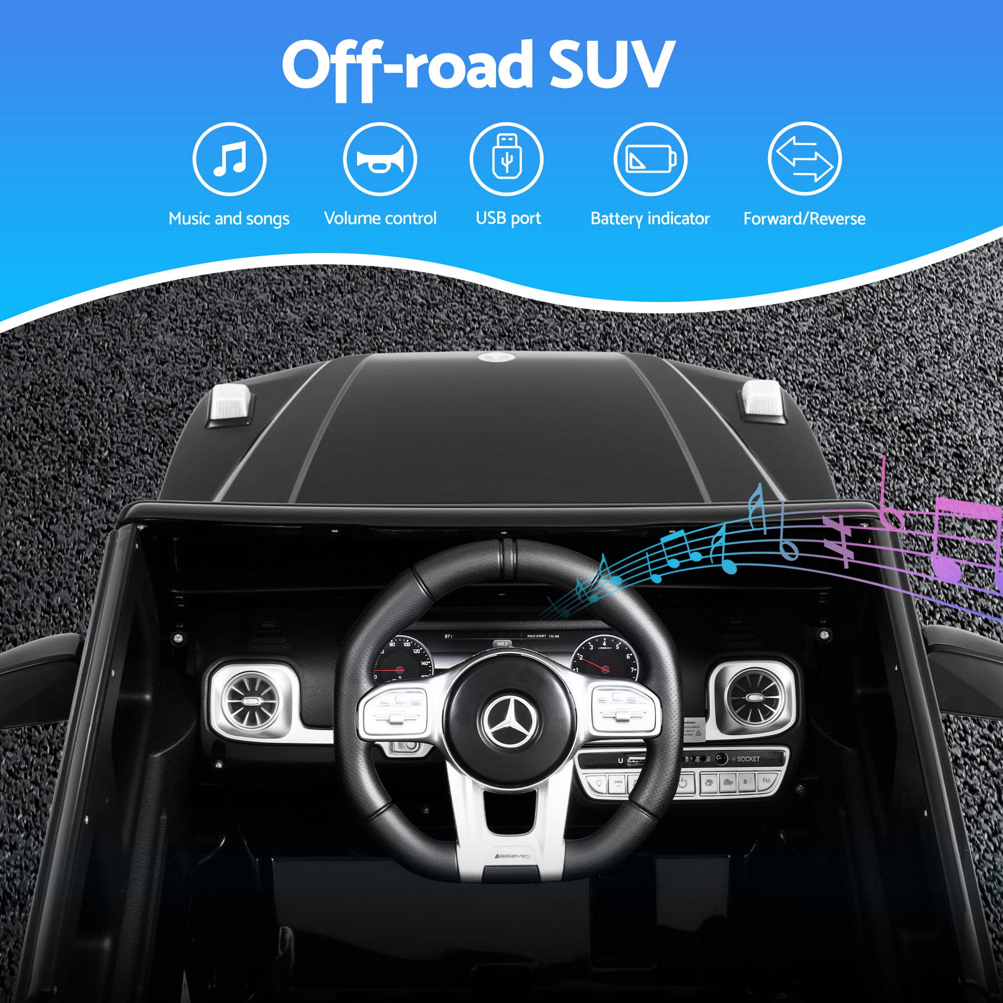 Kids Electric Ride On Car Mercedes-Benz Licensed AMG G63 Toy Cars 12V Black