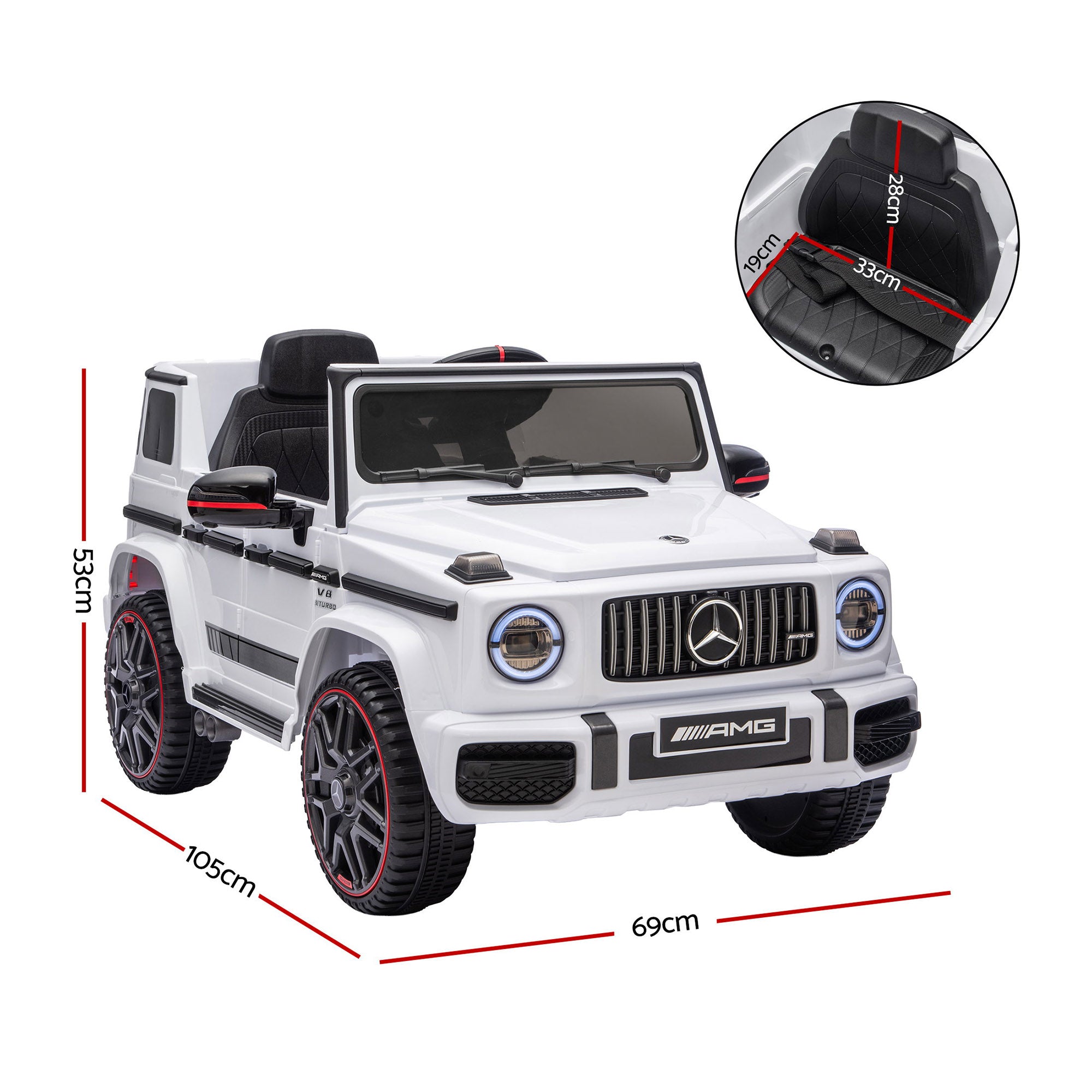 Kids Electric Ride On Car G63 Toy Cars Remote Control White