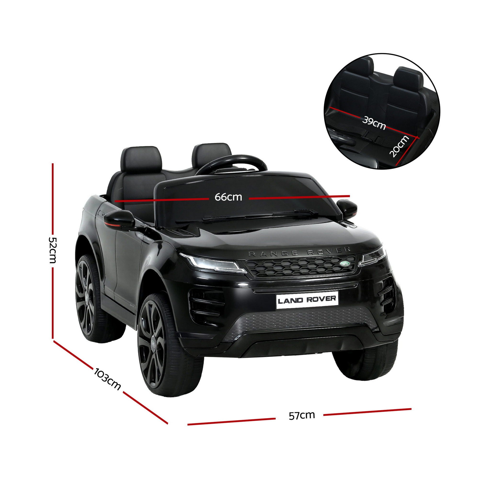 Kids Electric Ride On Car Land Rover Licensed Toy Cars Remote 12V Battery Black