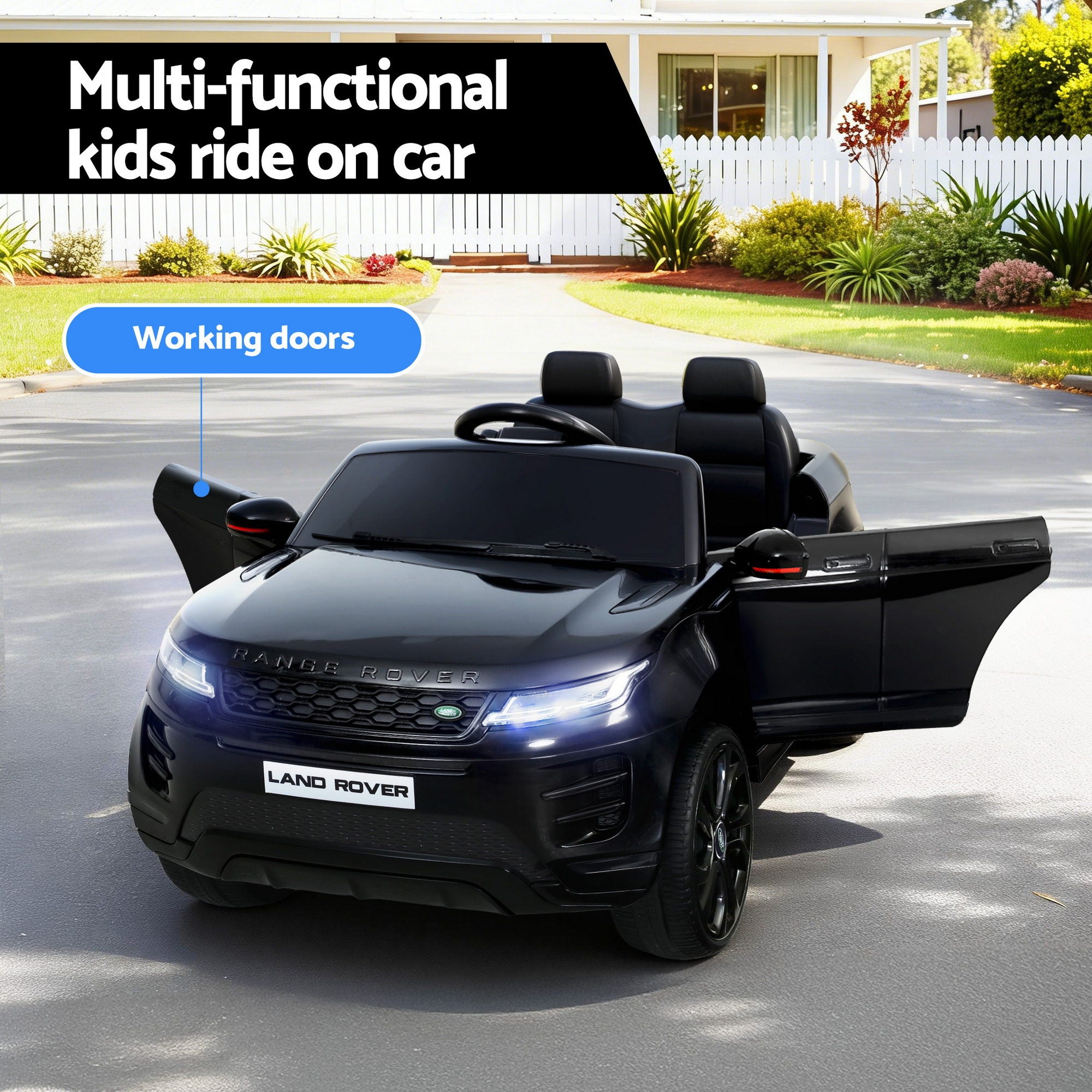 Kids Electric Ride On Car Land Rover Licensed Toy Cars Remote 12V Battery Black