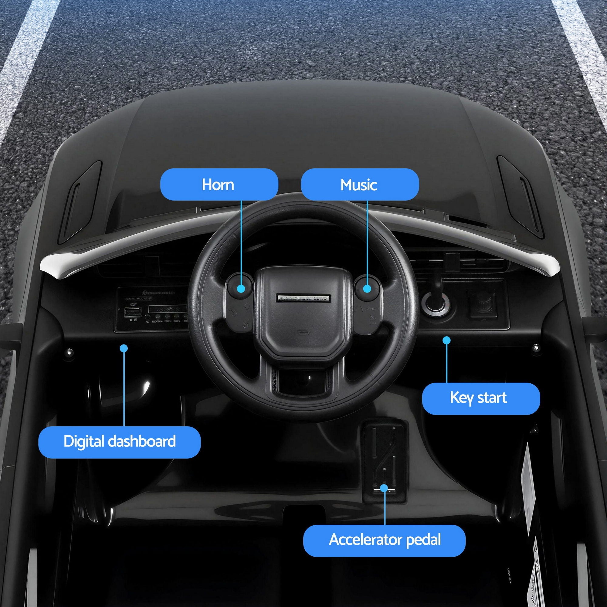 Kids Electric Ride On Car Land Rover Licensed Toy Cars Remote 12V Battery Black