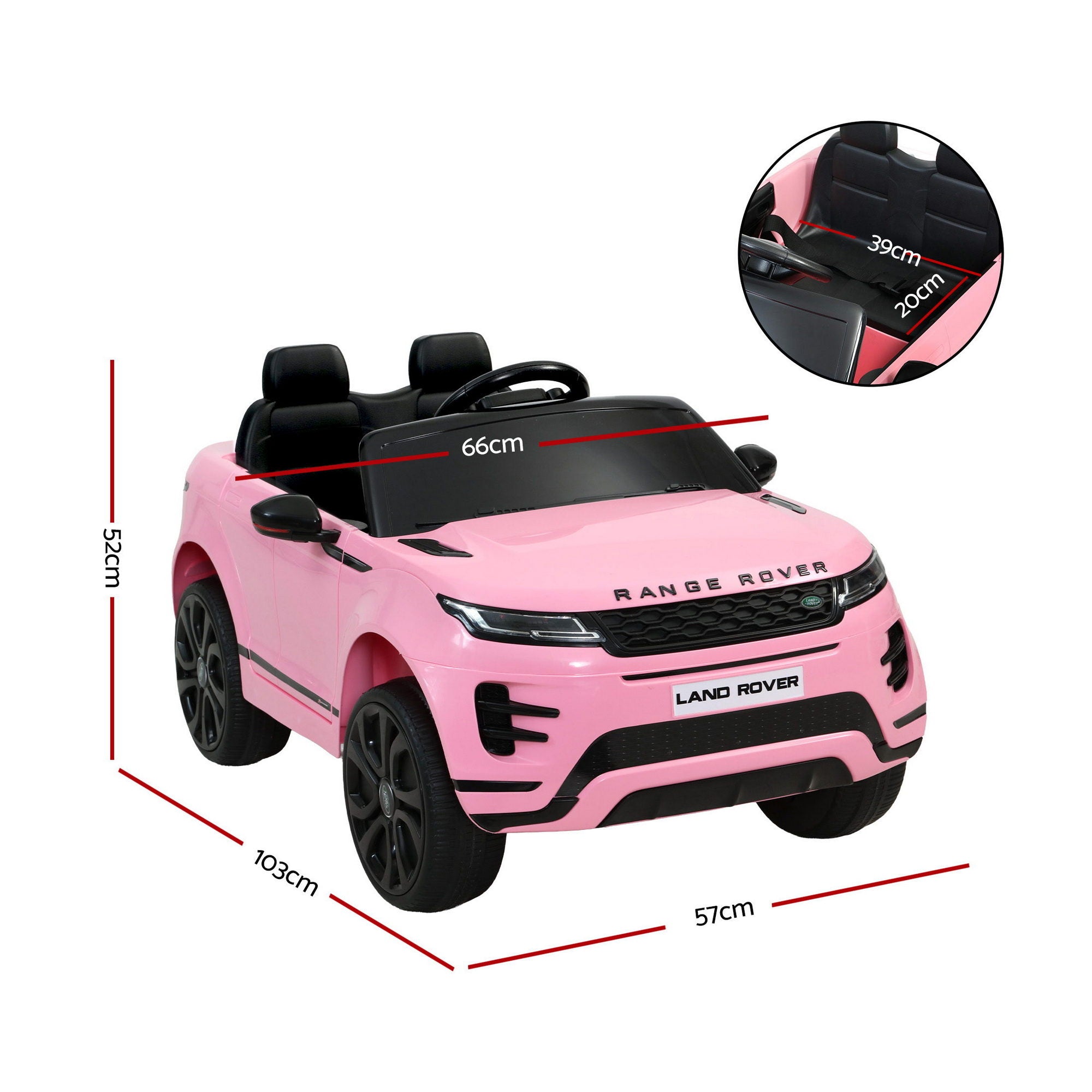 Kids Electric Ride On Car Land Rover Licensed Toy Cars Remote 12V Battery Pink