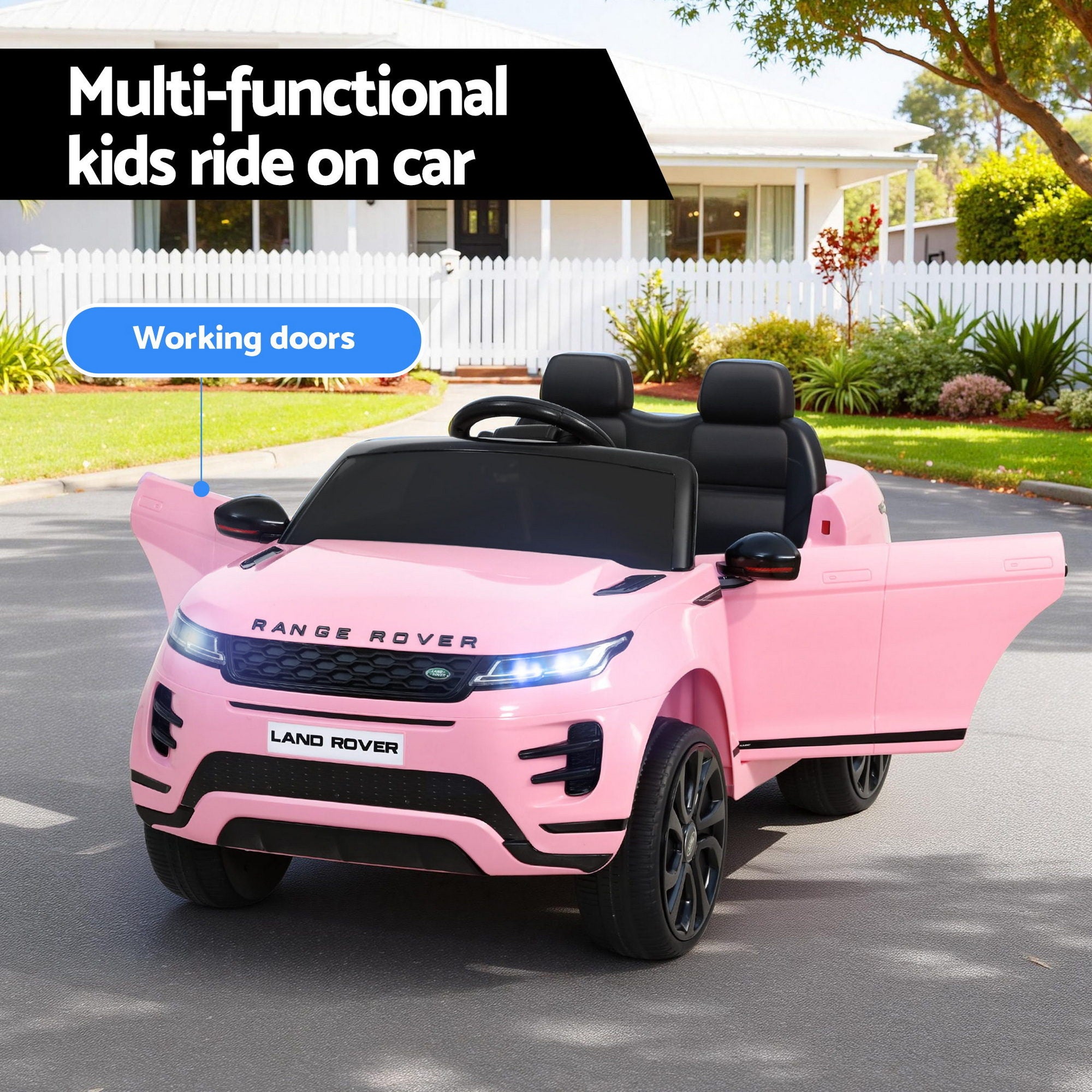 Kids Electric Ride On Car Land Rover Licensed Toy Cars Remote 12V Battery Pink