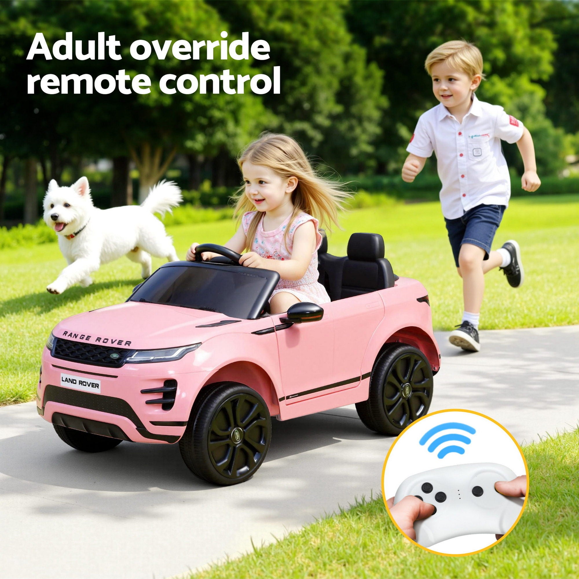 Kids Electric Ride On Car Land Rover Licensed Toy Cars Remote 12V Battery Pink