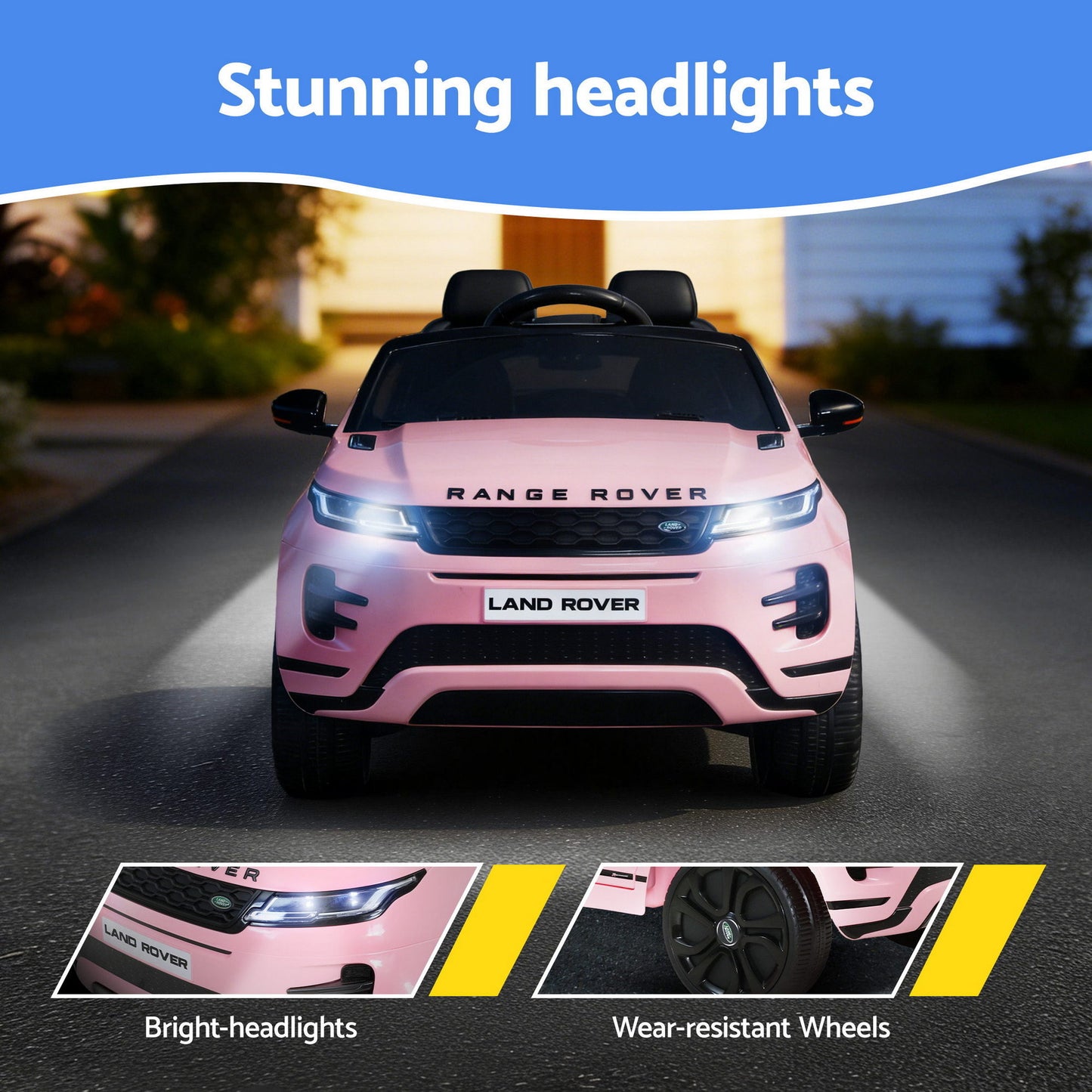 Kids Electric Ride On Car Land Rover Licensed Toy Cars Remote 12V Battery Pink