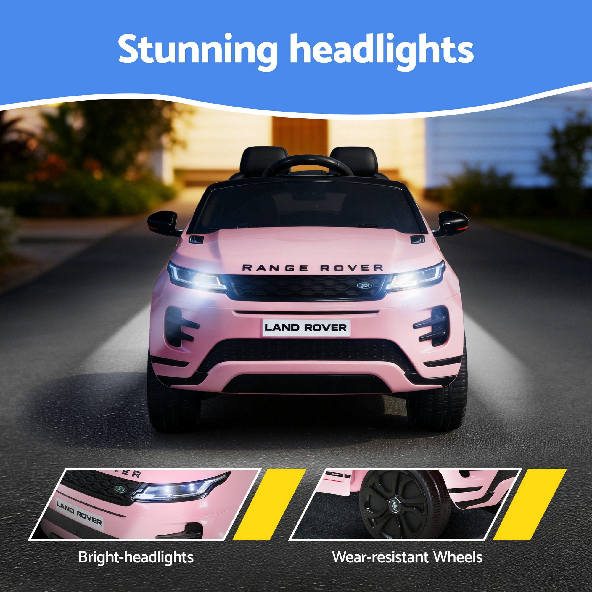 Kids Electric Ride On Car Land Rover Licensed Toy Cars Remote 12V Battery Pink