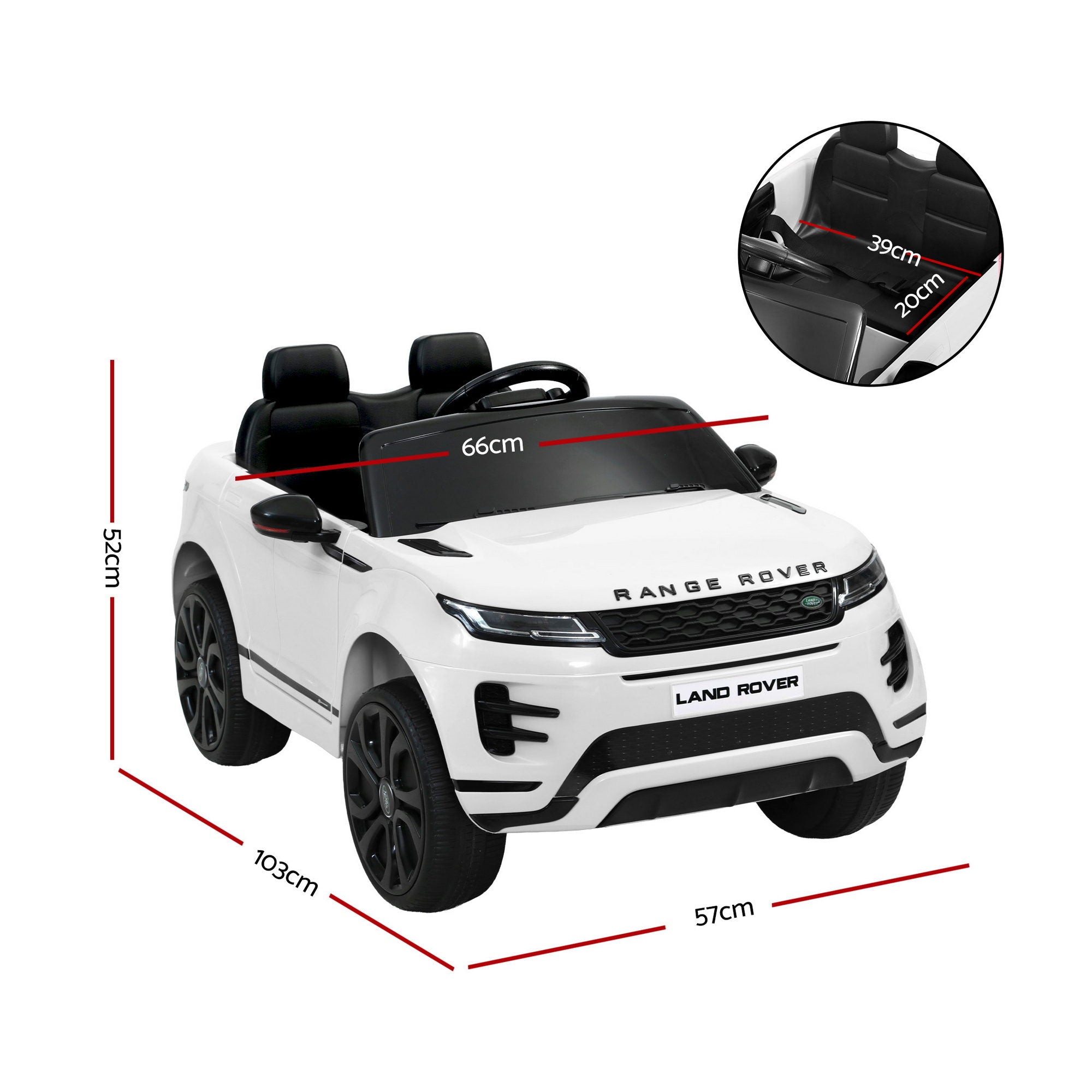 Kids Electric Ride On Car Land Rover Licensed Toy Cars Remote 12V Battery White