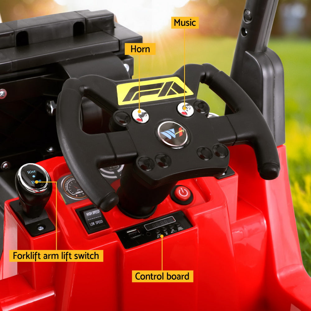 Ride-On Electric Forklift Loader 12V Red