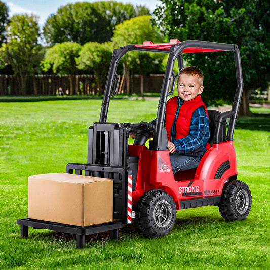Ride-On Electric Forklift Loader 12V Red