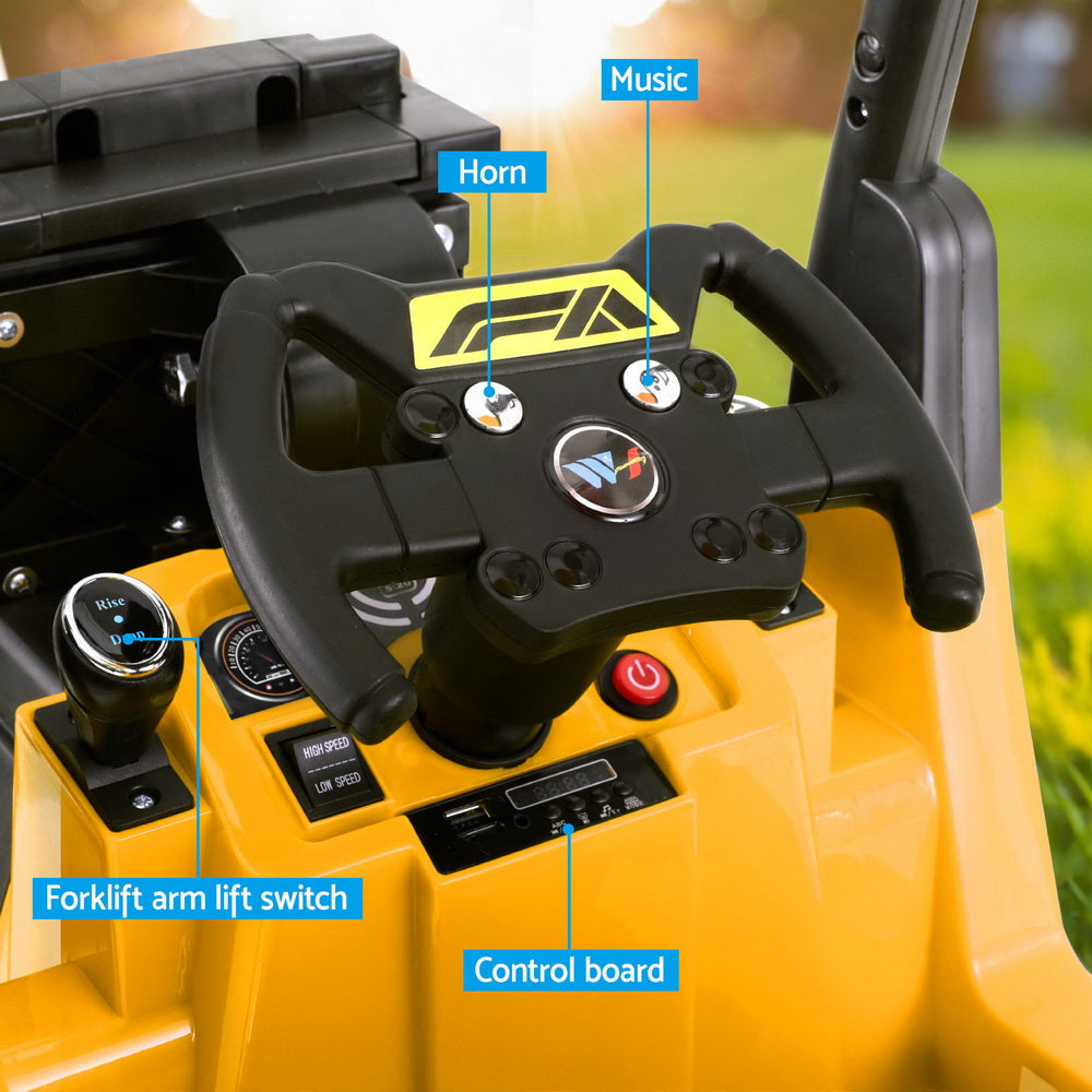 Ride-On Electric Forklift Loader 12V Yellow