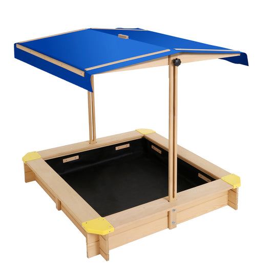 Wooden Sandpit with Beach Canopy