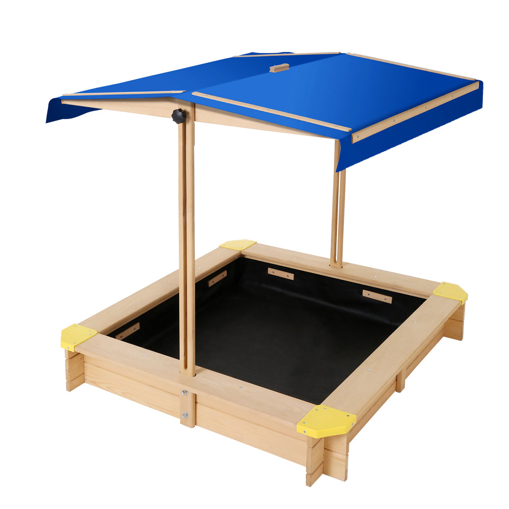 Wooden Sandpit with Beach Canopy