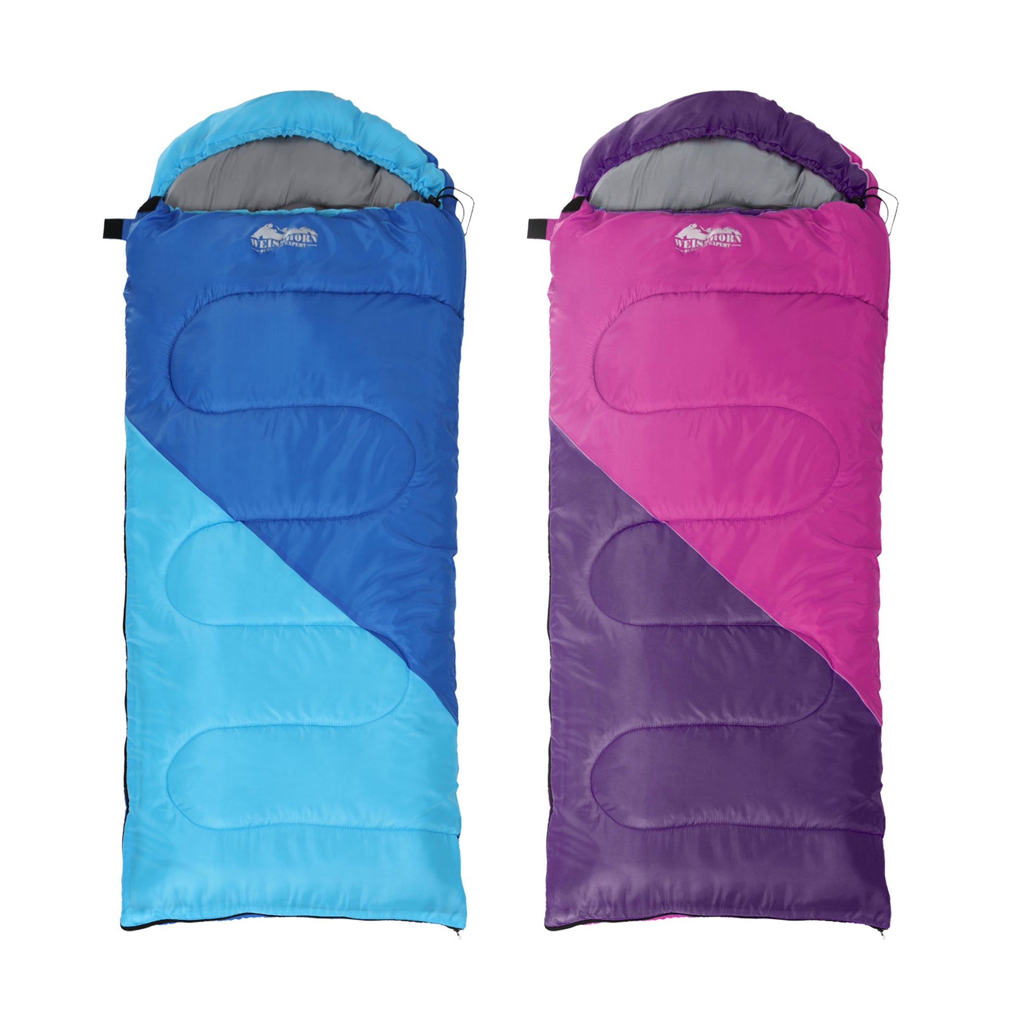 Weisshorn Sleeping Bag Set of 2 Kids Single 172cm Thermal Camping Hiking