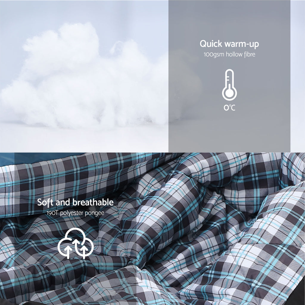 Weisshorn Sleeping Bag Set of 2 Single Thermal Camping Hiking Tent 0℃