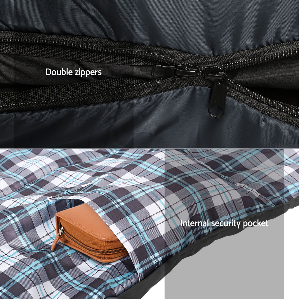 Weisshorn Sleeping Bag Set of 2 Single Thermal Camping Hiking Tent 0℃